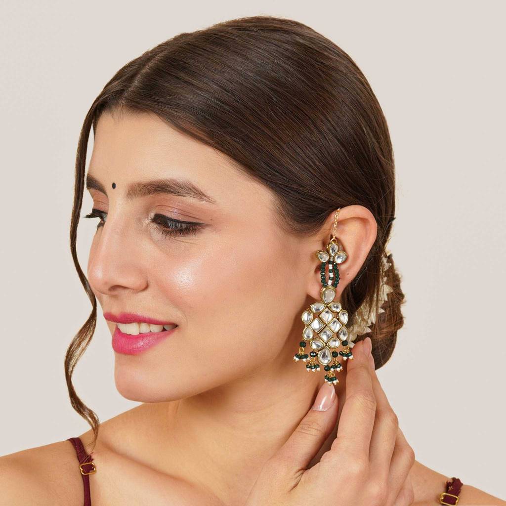 Majestic Kundan Earrings : ACE241-DG