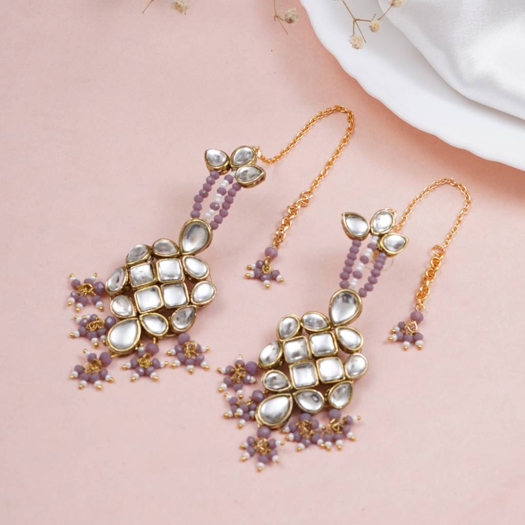 Majestic Kundan Earrings : ACE241-Pu