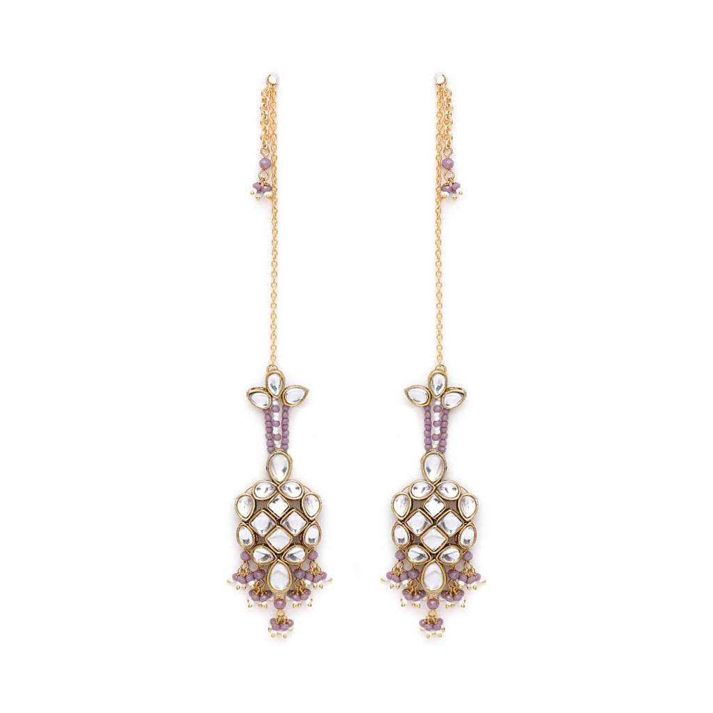 Majestic Kundan Earrings : ACE241-Pu