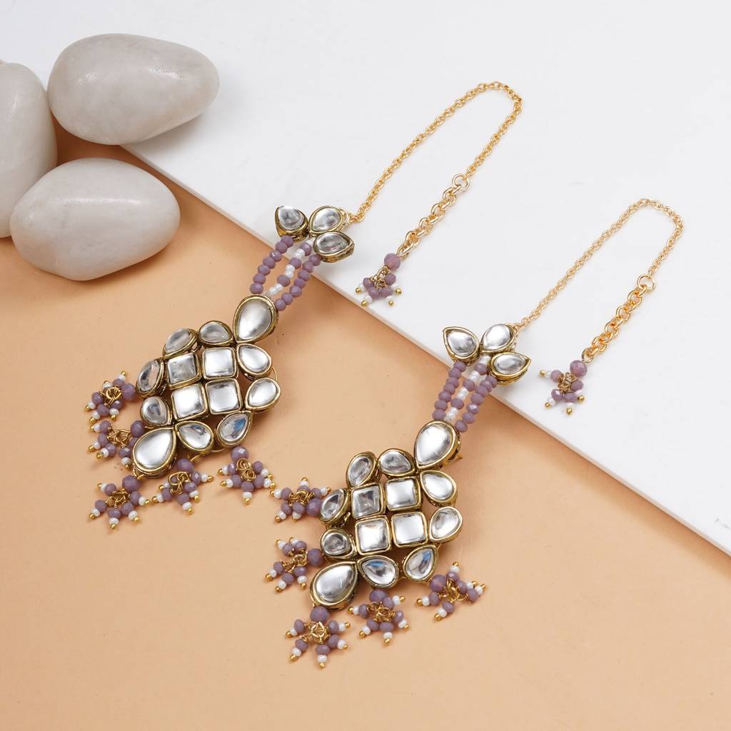 Majestic Kundan Earrings : ACE241-Pu