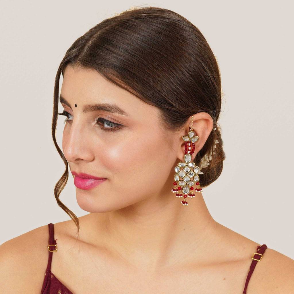 Majestic Kundan Earrings : ACE241-Re