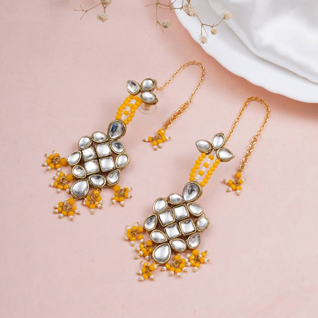 Majestic Kundan Earrings : ACE241-Yl