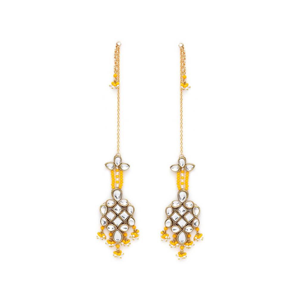Majestic Kundan Earrings : ACE241-Yl
