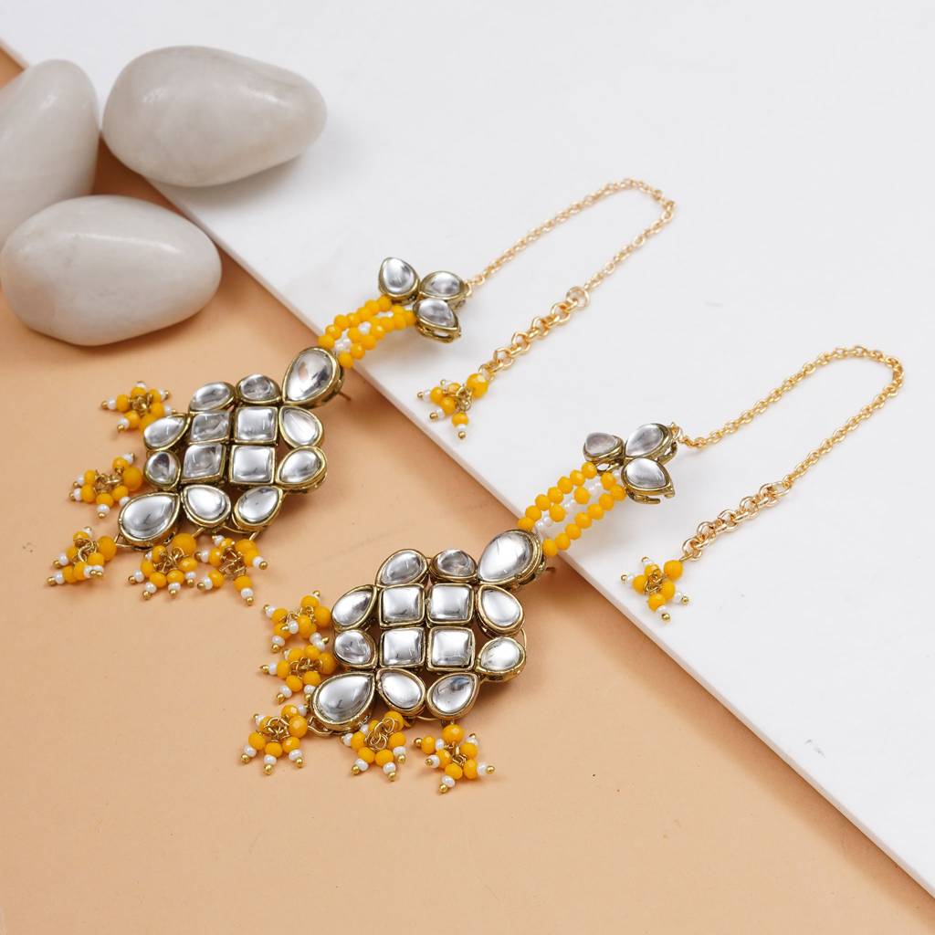 Majestic Kundan Earrings : ACE241-Yl