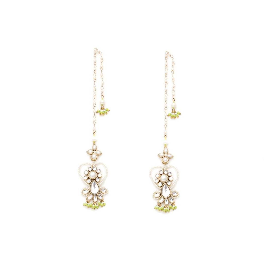Heart Shaped Beaded Kanauti Earrings : ACE314-LG