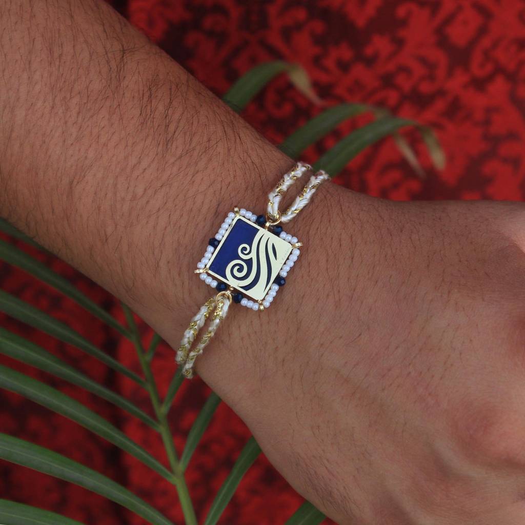 Lively Beaded Rakhi With Roli Chawal : ACJR066