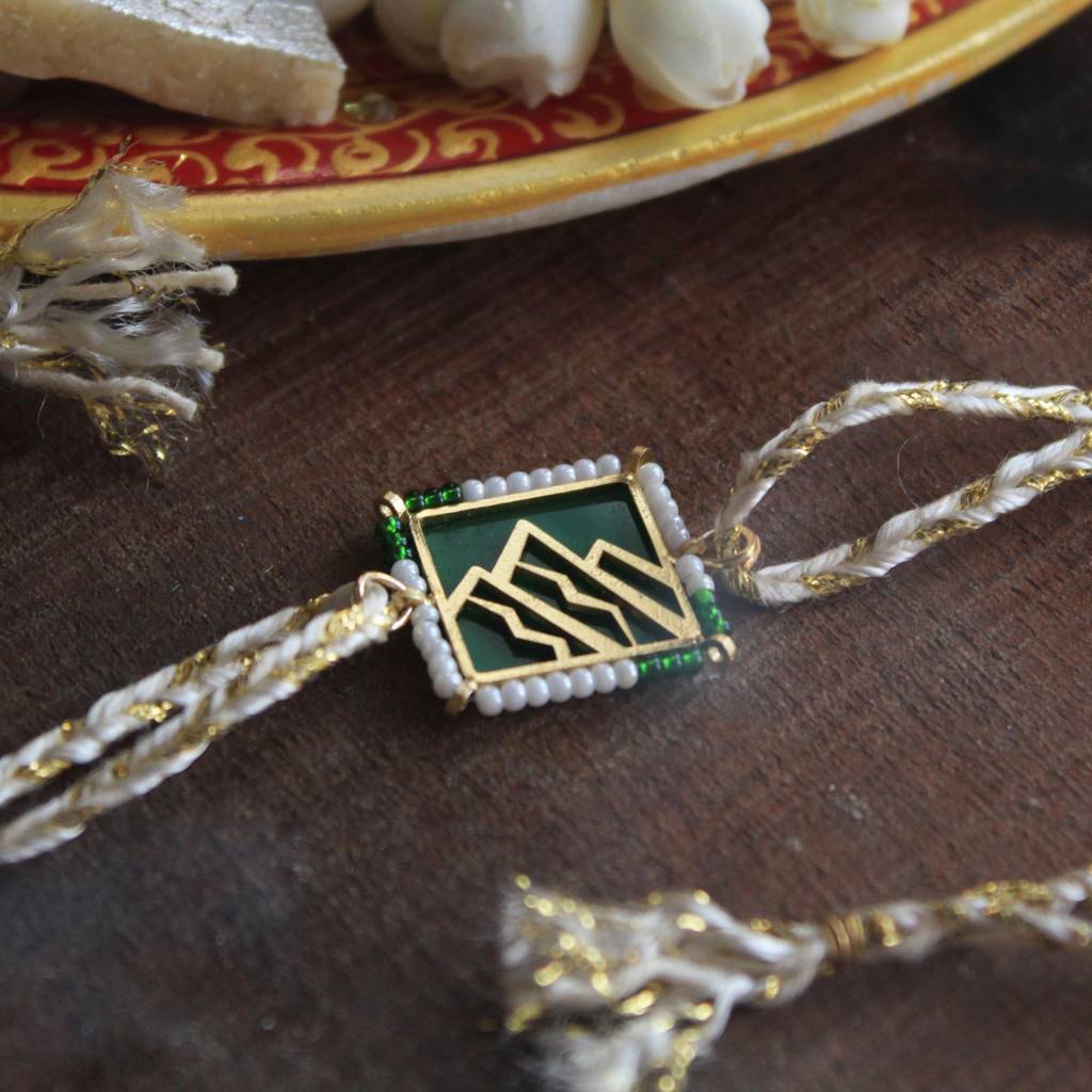 Mountain Calling Beaded  Rakhi With Roli Chawal : ACJR069