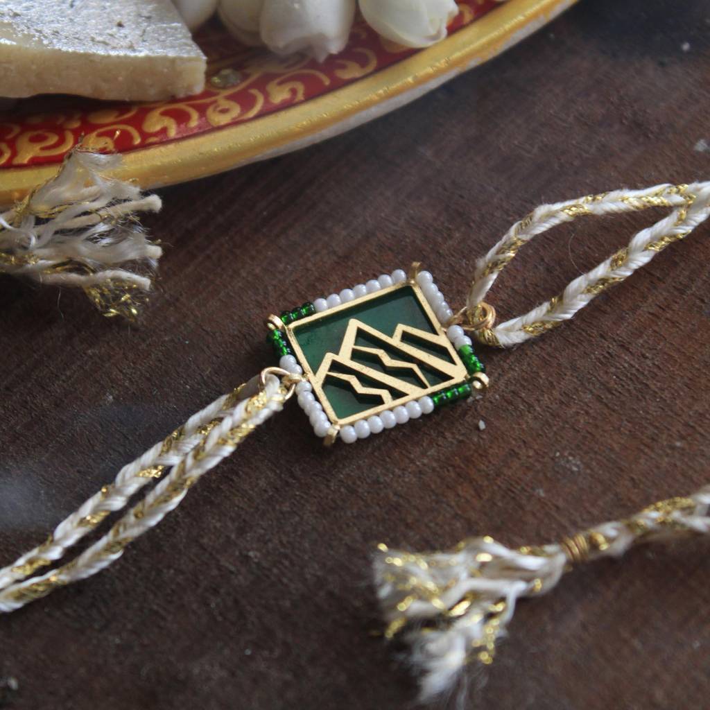Mountain Calling Beaded  Rakhi With Roli Chawal : ACJR069