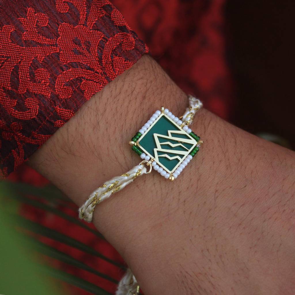 Mountain Calling Beaded  Rakhi With Roli Chawal : ACJR069