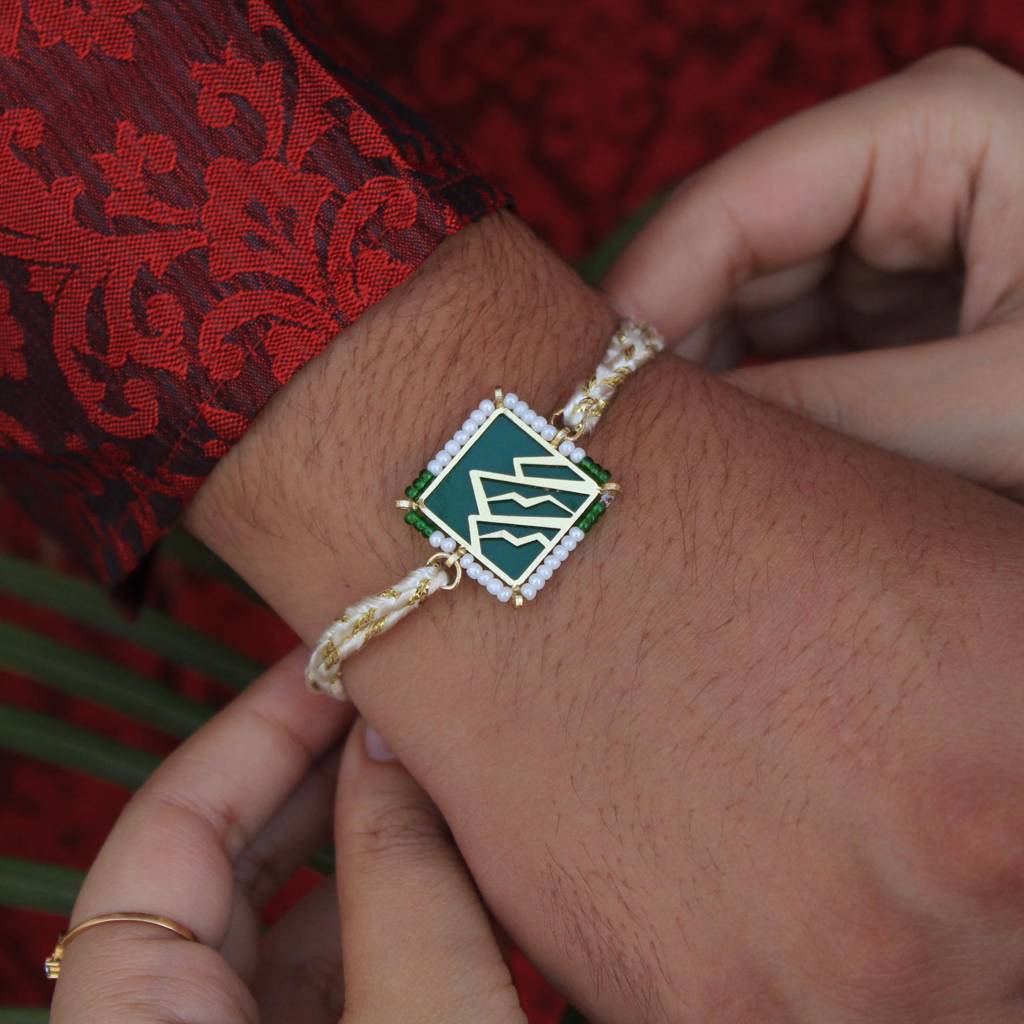 Mountain Calling Beaded  Rakhi With Roli Chawal : ACJR069