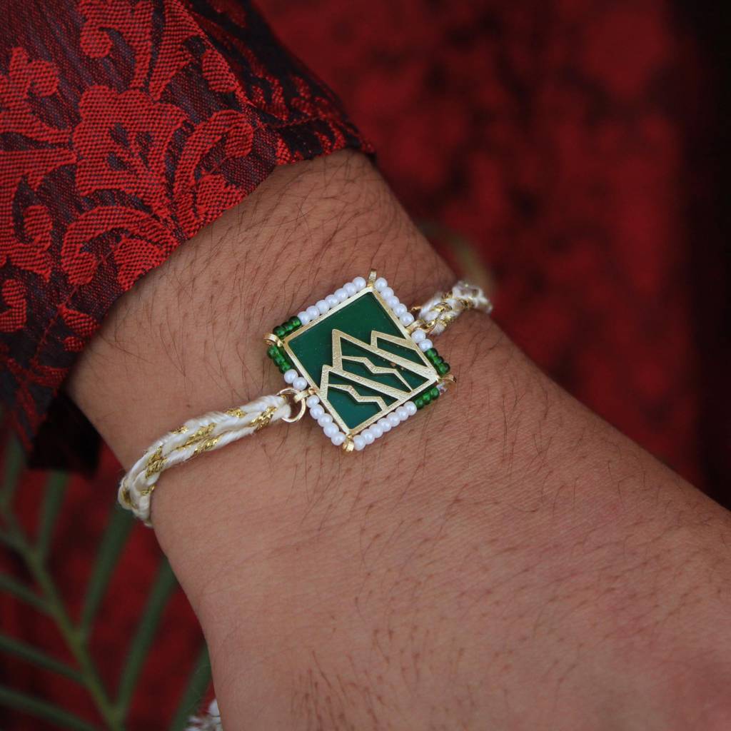 Mountain Calling Beaded  Rakhi With Roli Chawal : ACJR069