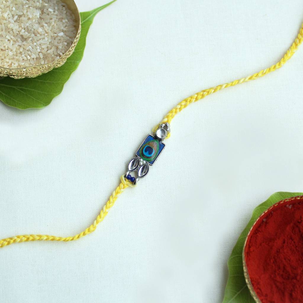 Mor Pankh Vivid Vintage Rakhi With Roli Chawal : ACJR081