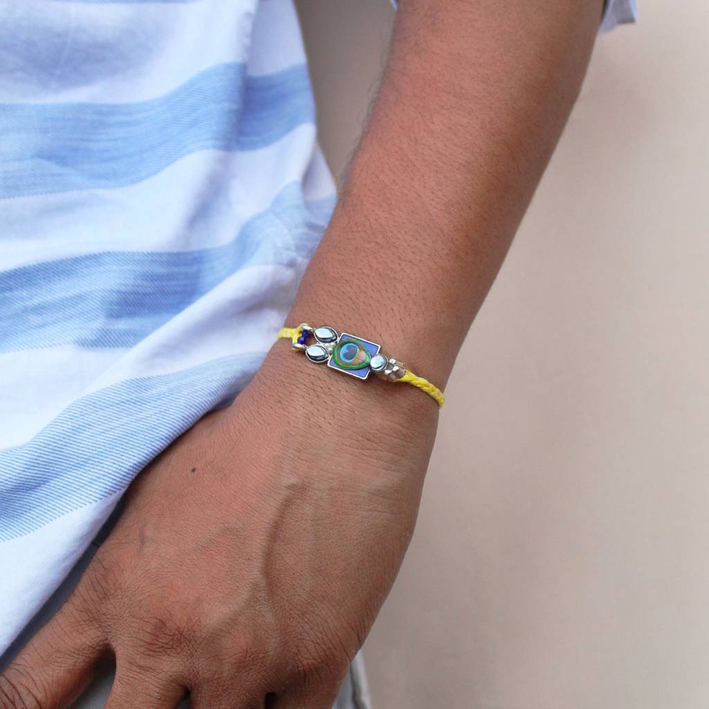 Mor Pankh Vivid Vintage Rakhi With Roli Chawal : ACJR081