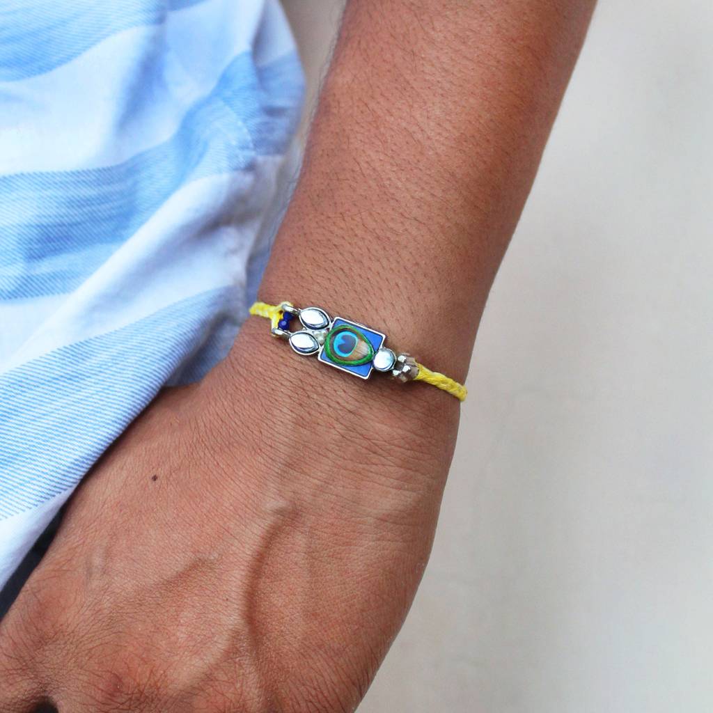 Mor Pankh Vivid Vintage Rakhi With Roli Chawal : ACJR081