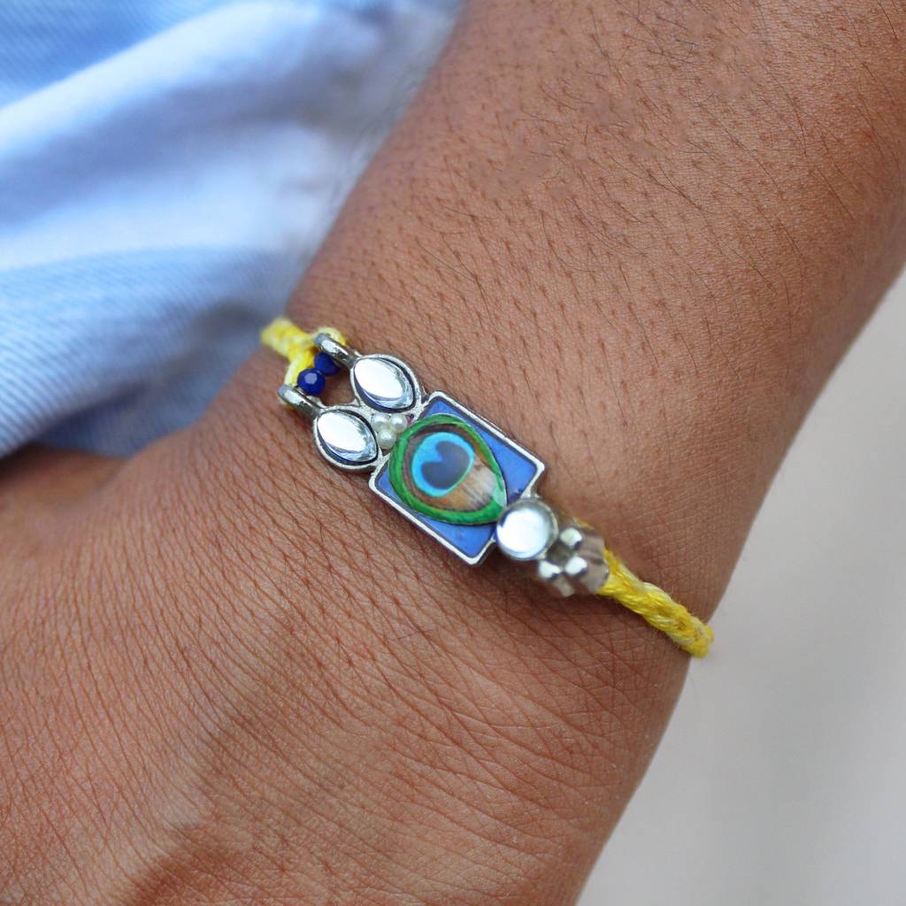 Mor Pankh Vivid Vintage Rakhi With Roli Chawal : ACJR081