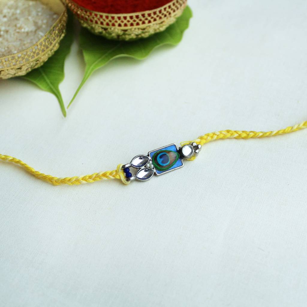 Mor Pankh Vivid Vintage Rakhi With Roli Chawal : ACJR081