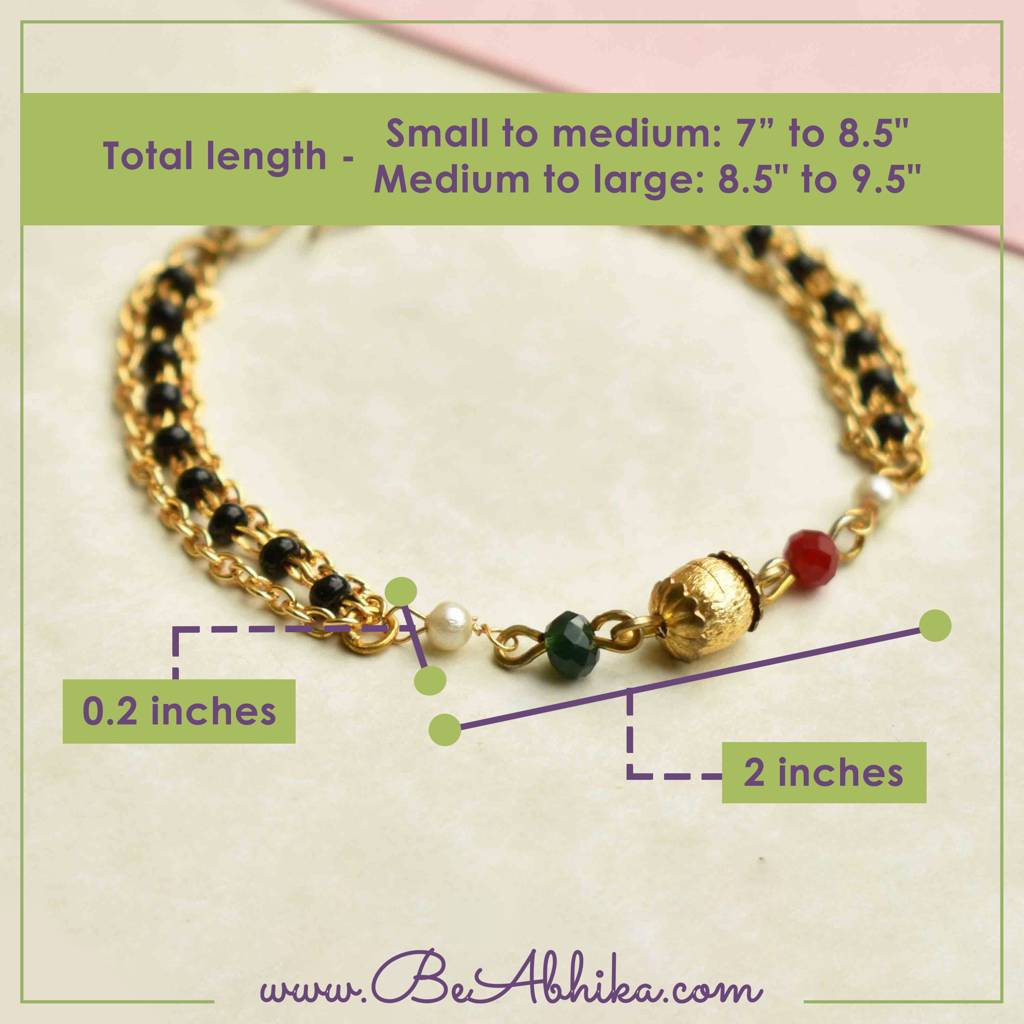 Multi Color Beads Mangalsutra Bracelet : ACMB007