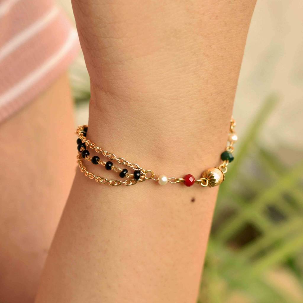 Multi Color Beads Mangalsutra Bracelet : ACMB007