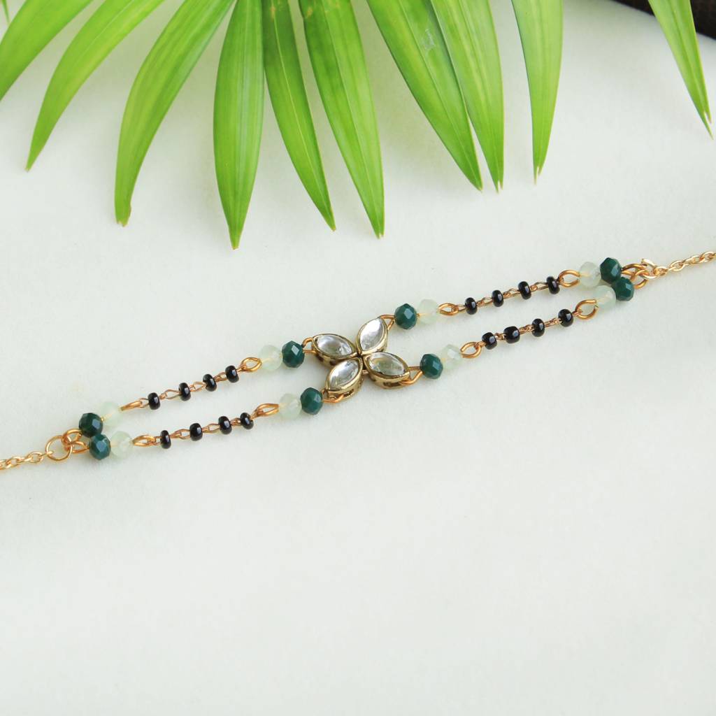 Kundan Bling Mangal Sutra Bracelet : ACMB011