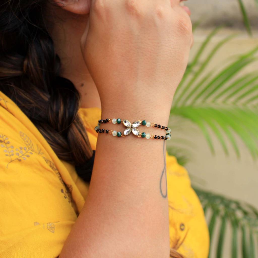 Kundan Bling Mangal Sutra Bracelet : ACMB011