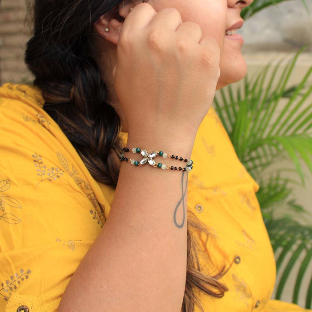 Kundan Bling Mangal Sutra Bracelet : ACMB011