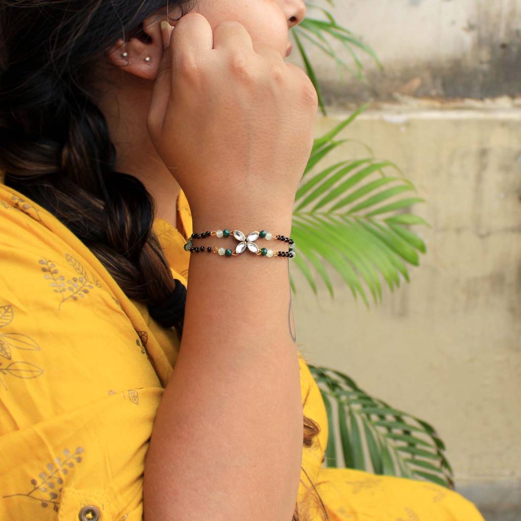 Kundan Bling Mangal Sutra Bracelet : ACMB011