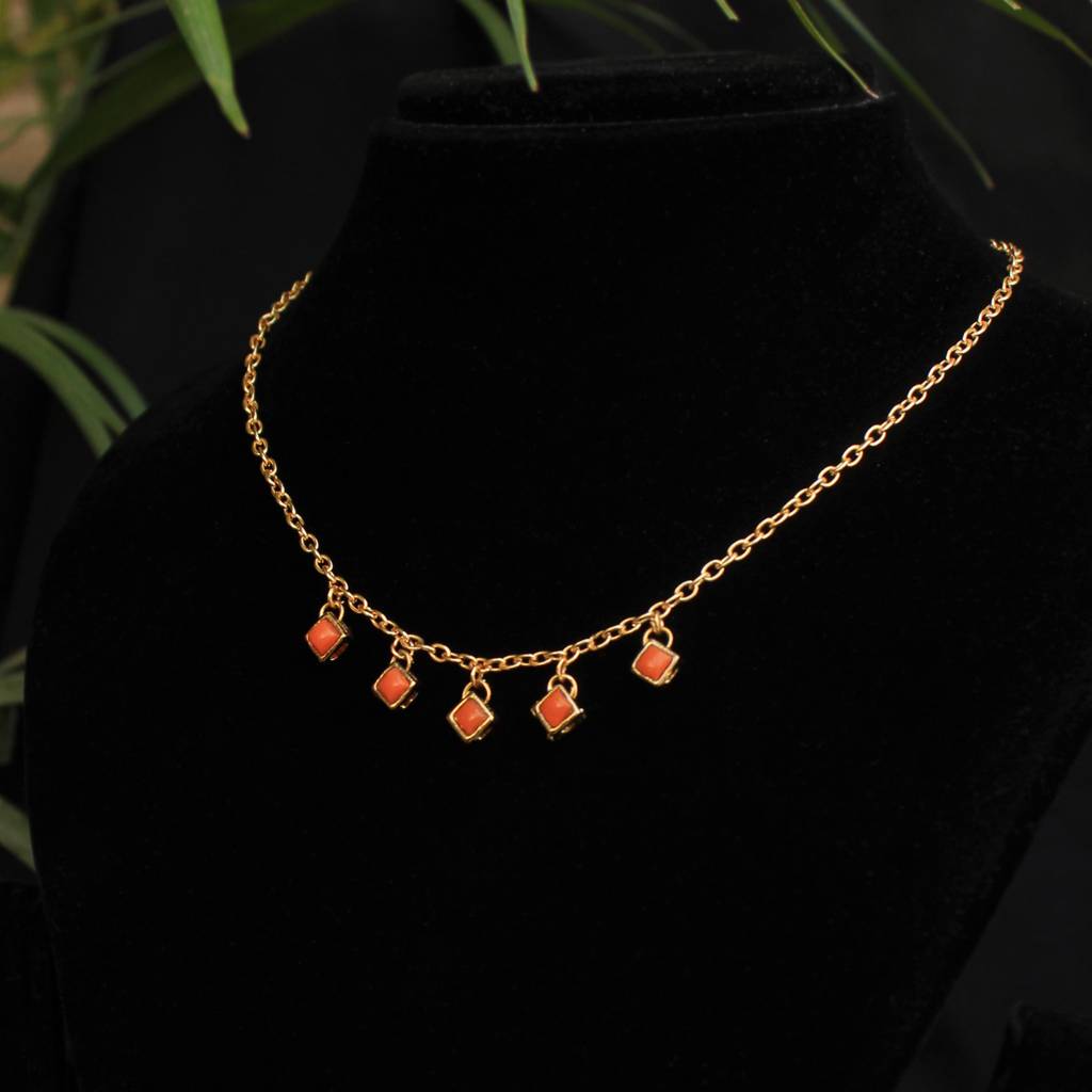 Colored Enameled Kundan Necklace : ACMN005