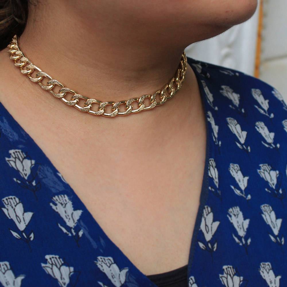 Curb Chain Choker Necklace : ACMN008