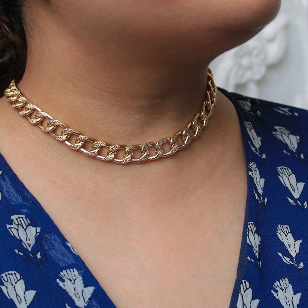 Curb Chain Choker Necklace : ACMN008