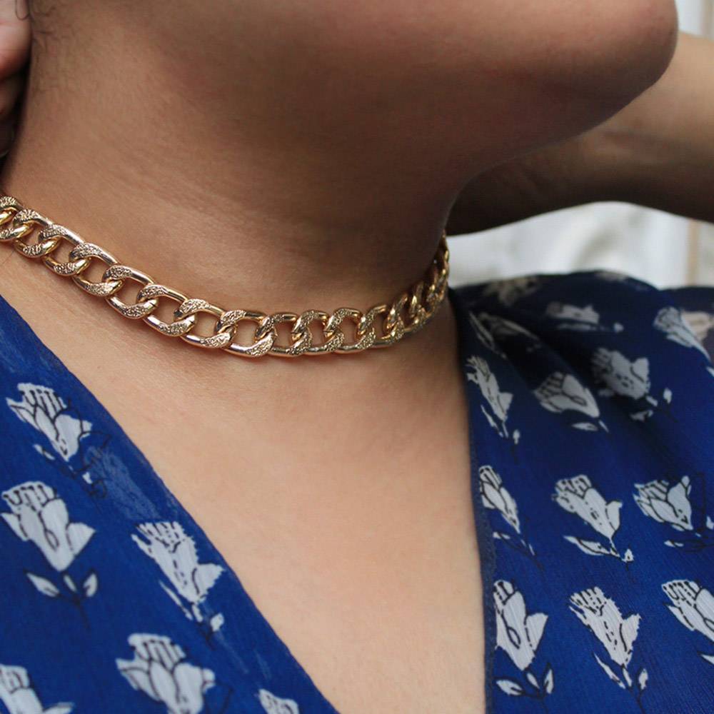 Curb Chain Choker Necklace : ACMN008