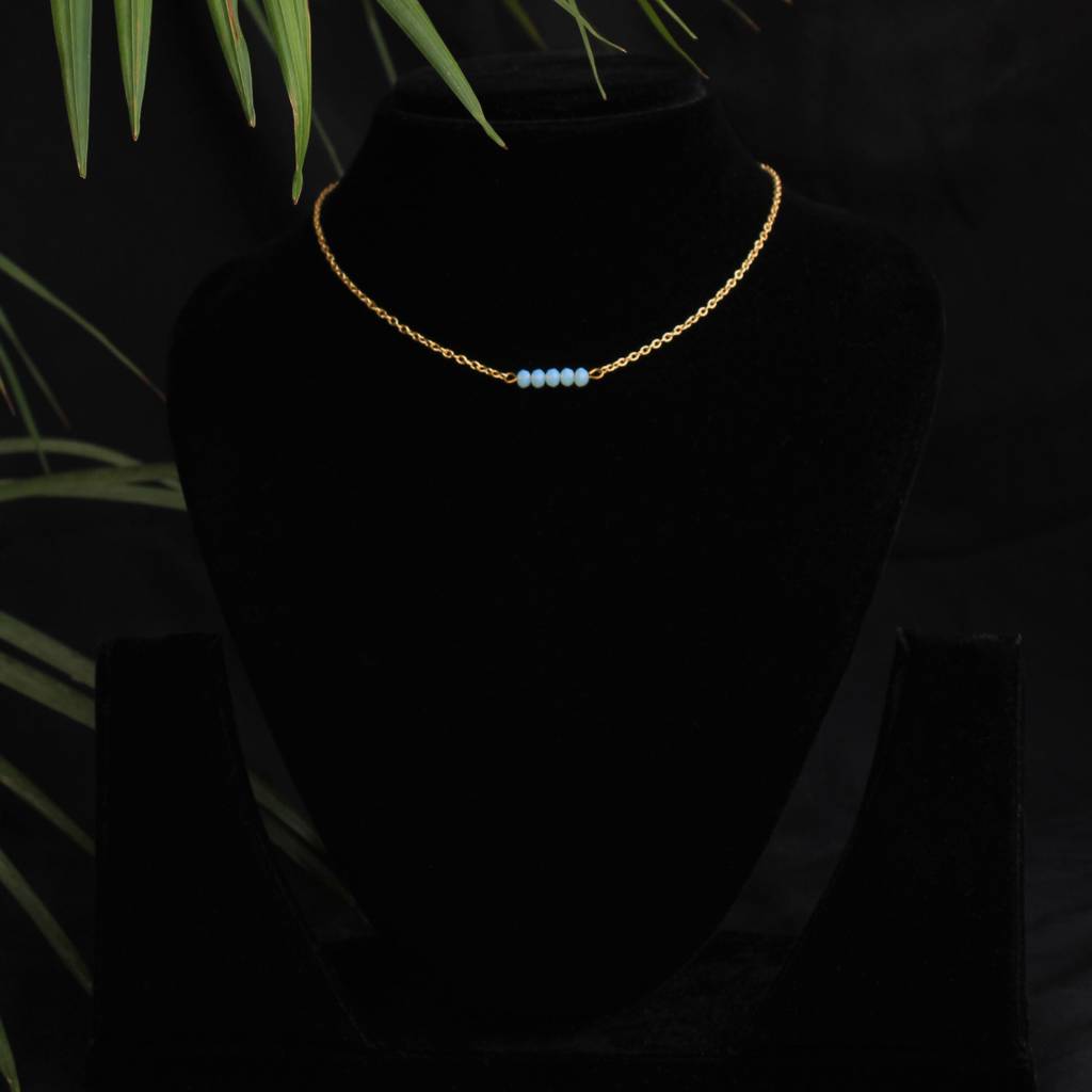 Blue Bar Choker Necklace : ACMN016