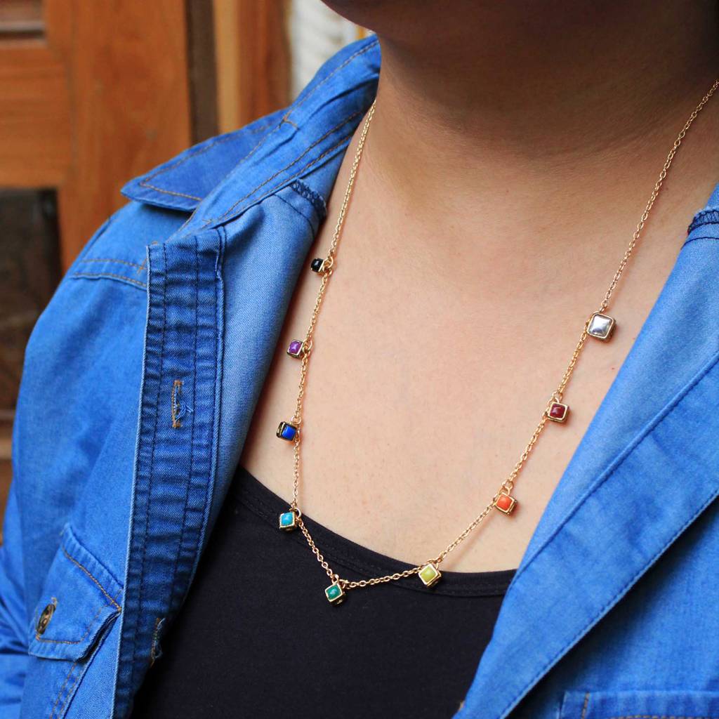 Multi Colored Enameled Kundan Necklace : ACMN021