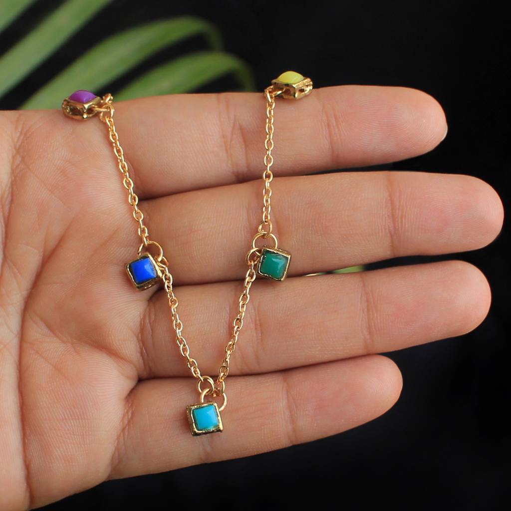 Multi Colored Enameled Kundan Necklace : ACMN021