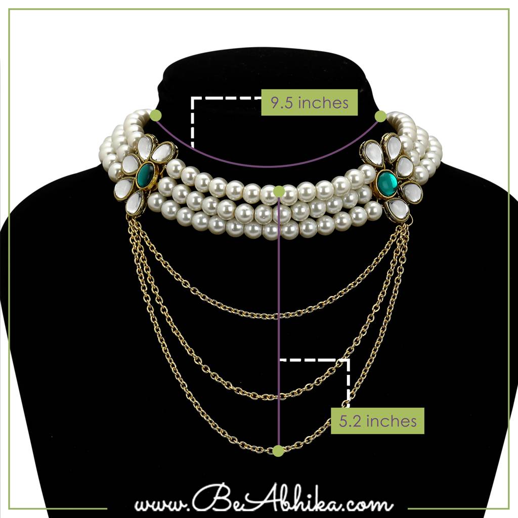 Pearl And Kundan Multi Chain Necklace : ACN030