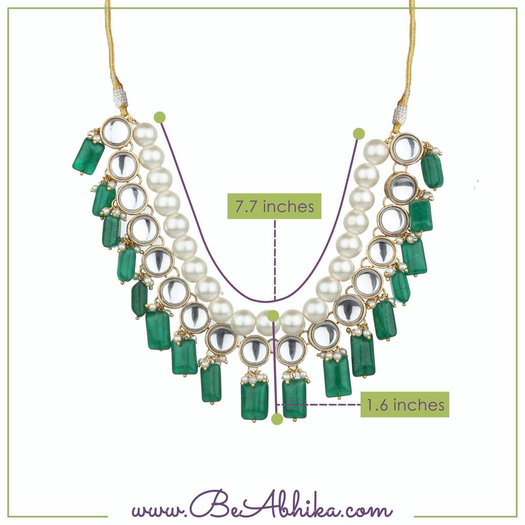 Semi Precious Stone And Kundan Necklace : ACN032G