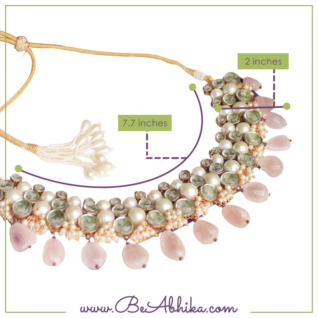 Rose Quartz Semi Precious Necklace : ACN035