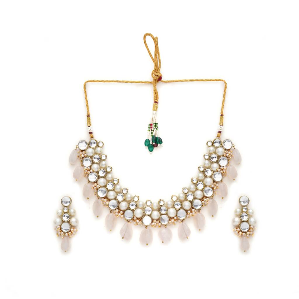 Rose Quartz Semi Precious Necklace : ACN035