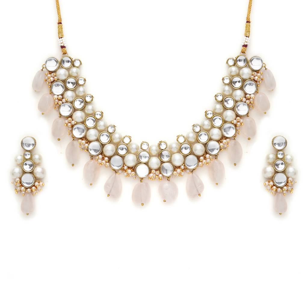 Rose Quartz Semi Precious Necklace : ACN035