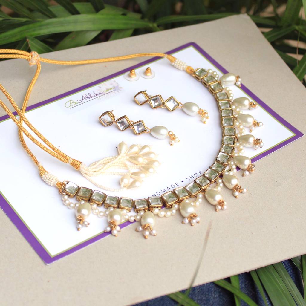 Kundan And Drop Pearl Neckacle : ACN038