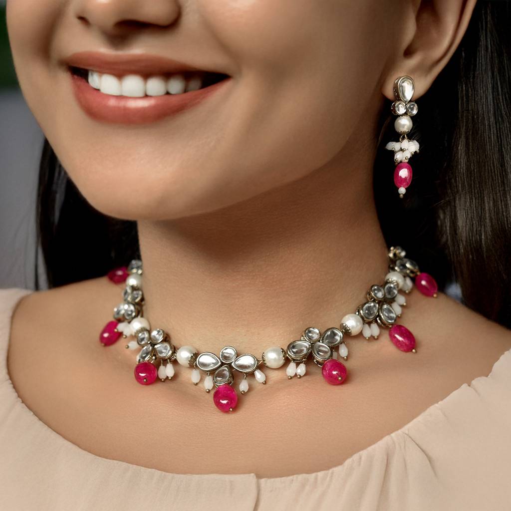 Kundan And Stone Necklace Set : ACN041