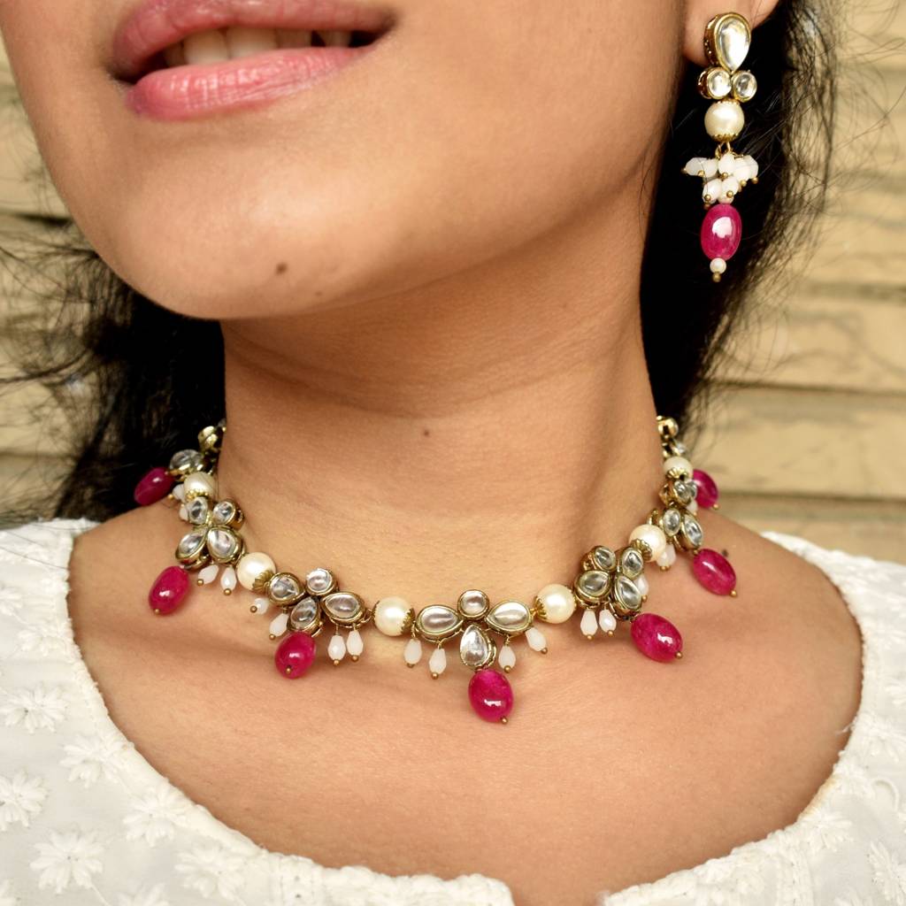 Kundan And Stone Necklace Set : ACN041