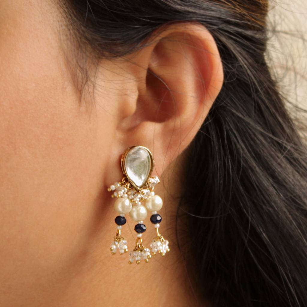 Pearl & Dangling Kundan Necklace Set : ACN050