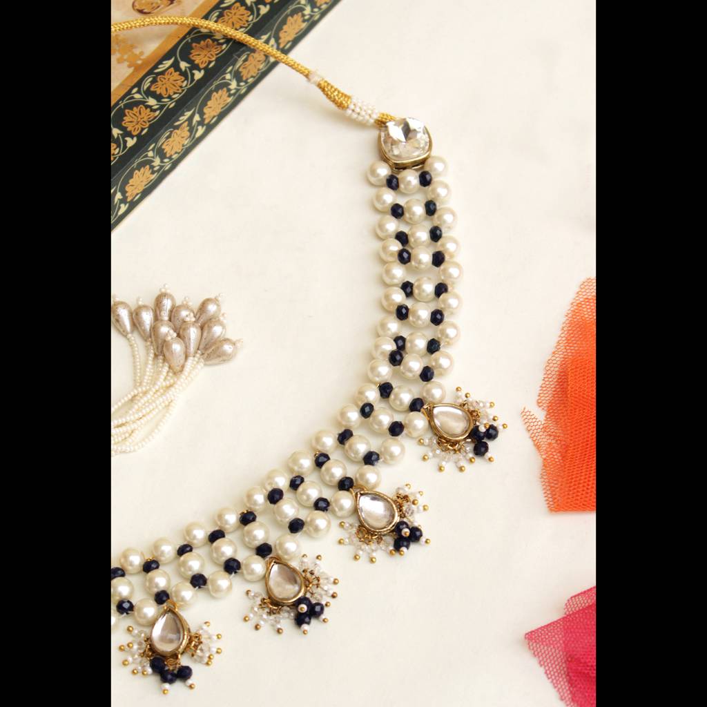 Pearl & Dangling Kundan Necklace Set : ACN050