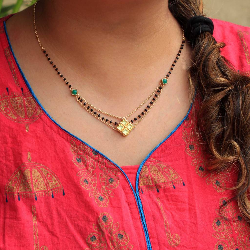 Quad Kundan Mangalsutra : ACN055