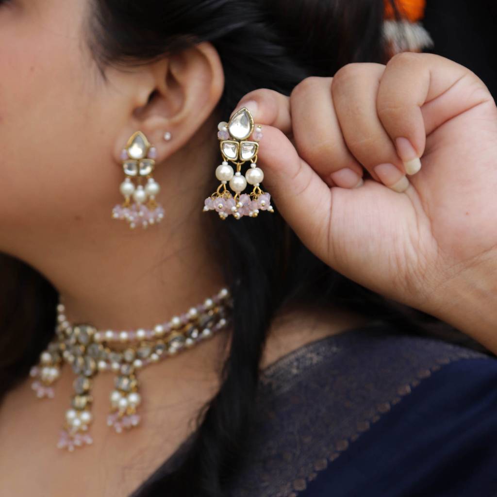 Dual Tone Kundan Necklace Set : ACN063
