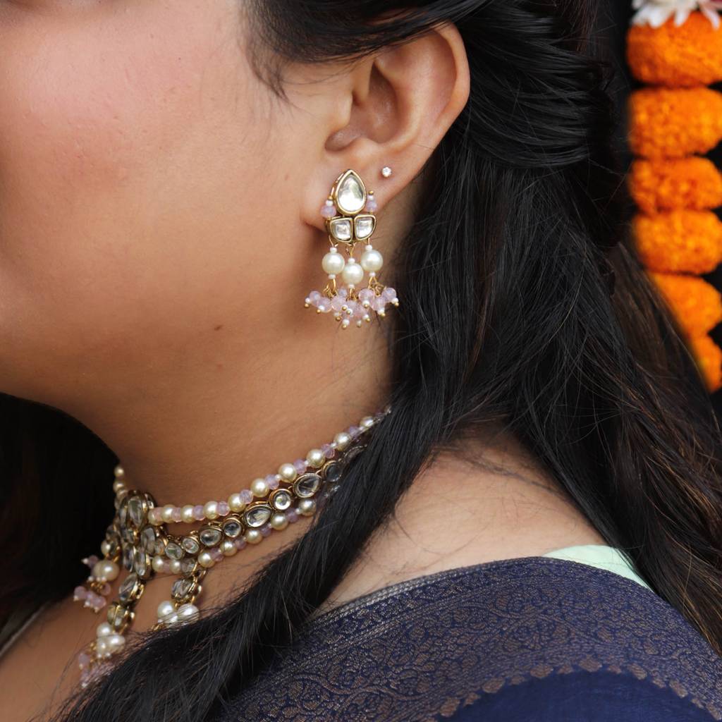 Dual Tone Kundan Necklace Set : ACN063