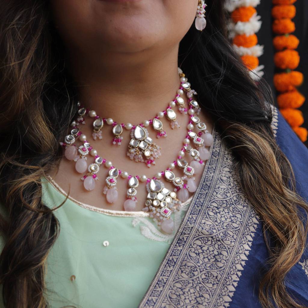 Gulabi Affair Kundan Necklace Set : ACN064