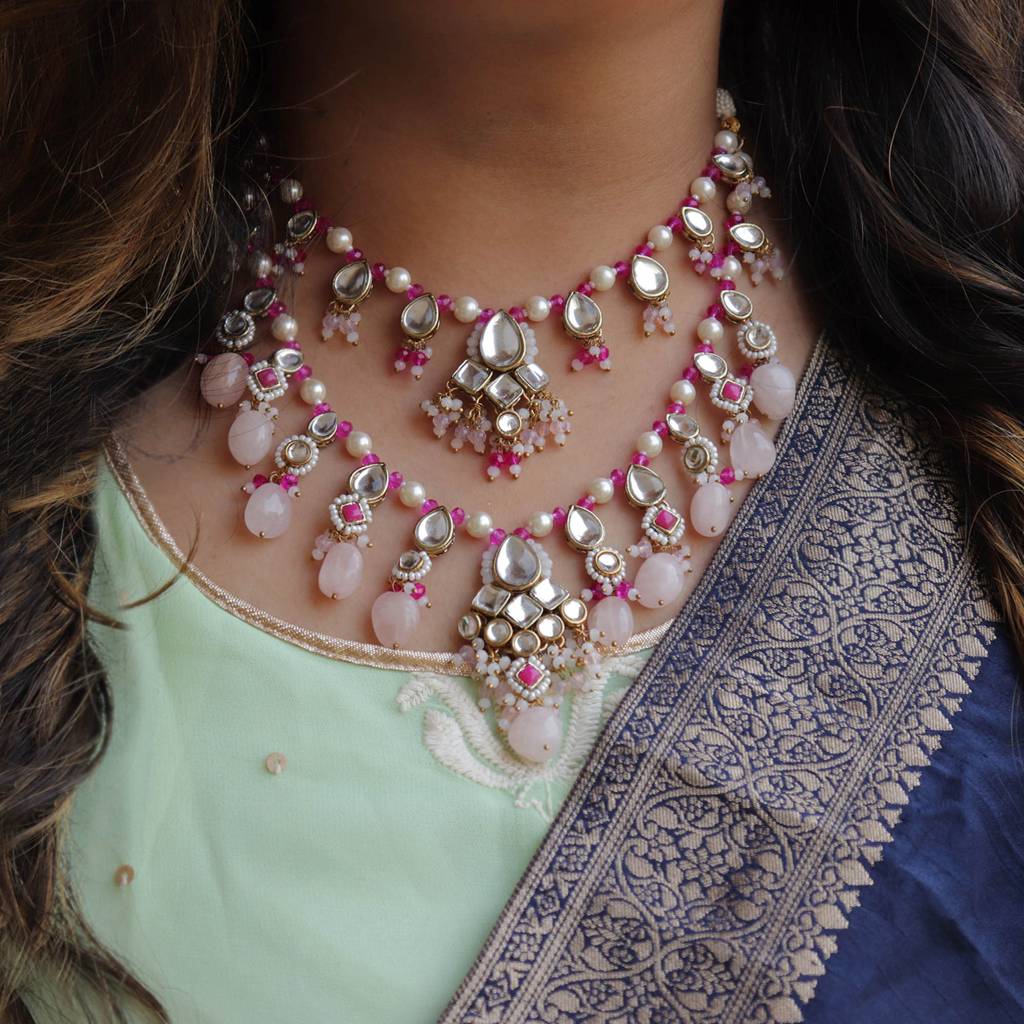 Gulabi Affair Kundan Necklace Set : ACN064