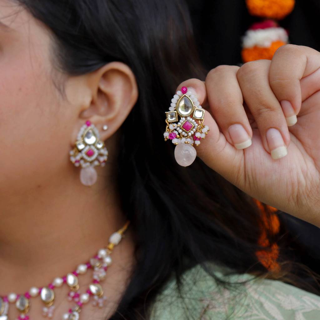 Gulabi Affair Kundan Necklace Set : ACN064