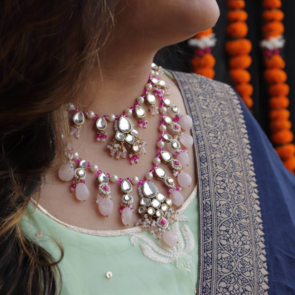Gulabi Affair Kundan Necklace Set : ACN064
